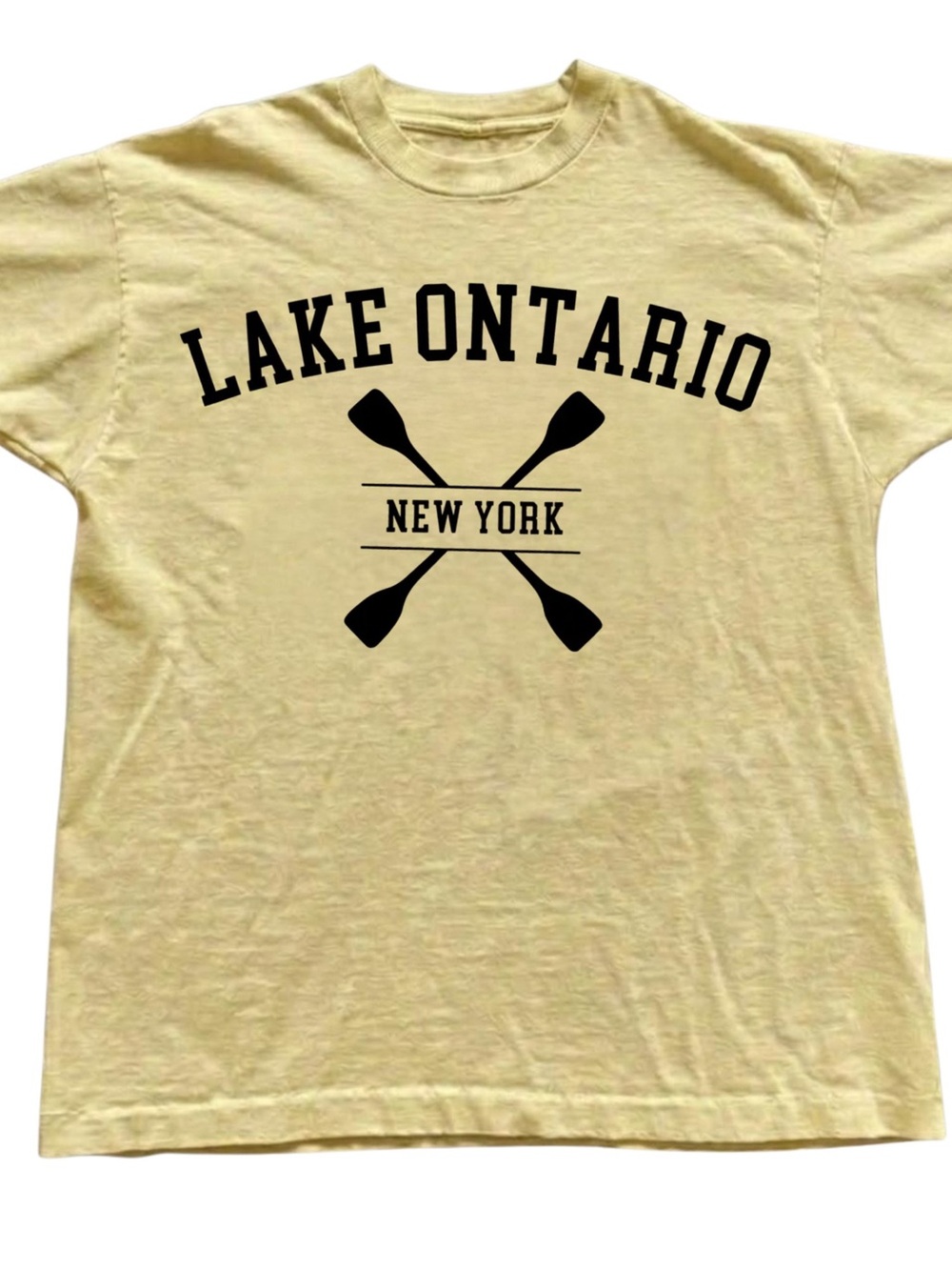 Gildan Pale Yellow Lake Ontario New York Tee, Gift For Her, For Him